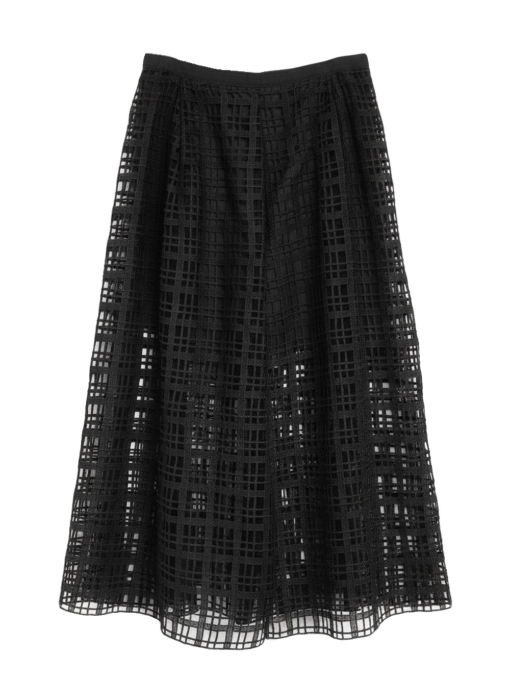 Sans Souci Black Grid Lace Maxi Skirt